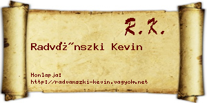 Radvánszki Kevin névjegykártya