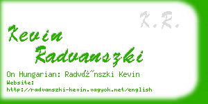 kevin radvanszki business card